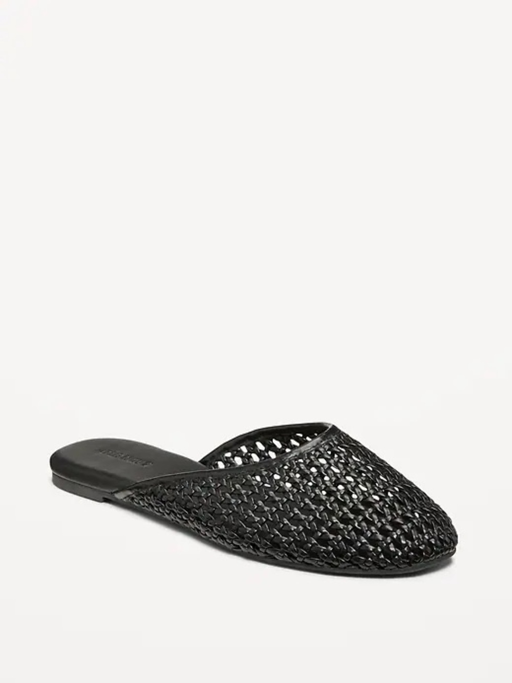 NWOT Old Navy Faux-Leather Woven Mules in Black | Size 9